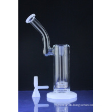 Weiße Lippen gewickelt Bubbler Glas Rauchen Wasserpfeife mit Box Perc (ES-GB-545)